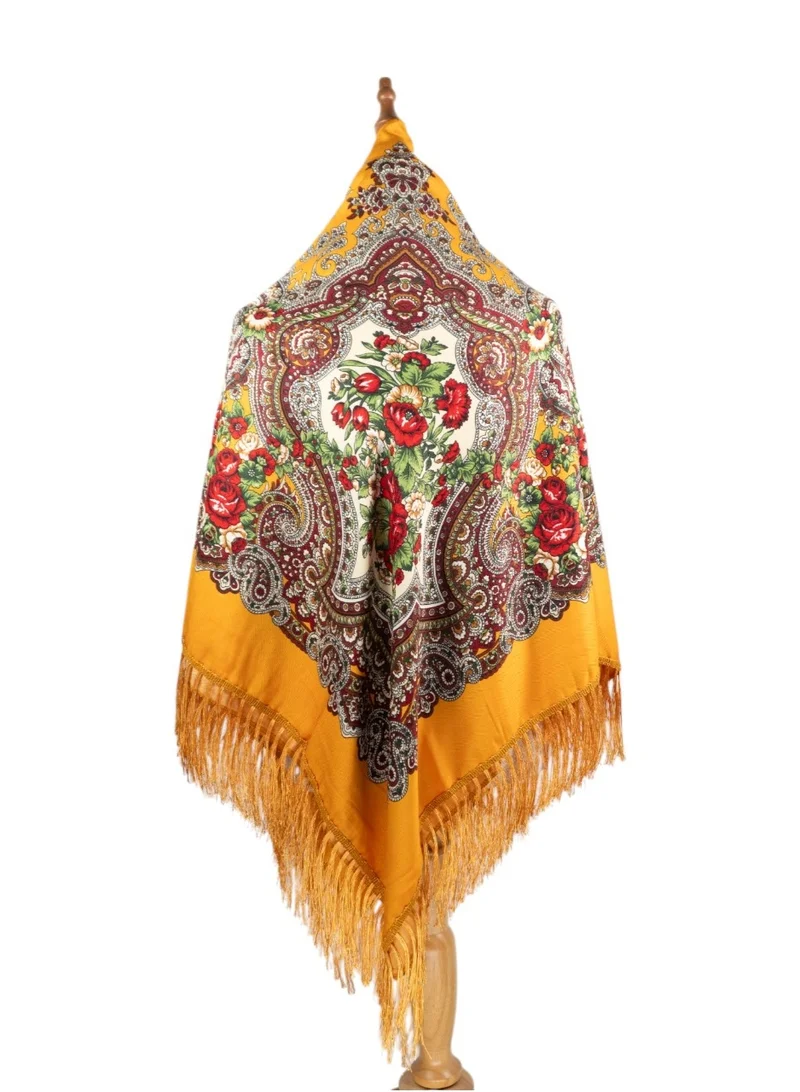 Bidani Royal Crimson Garden Shawl – Pavlovo Classic style